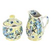 Blue Rose Polish Pottery Bluebird Garden Cream & Sugar Set
