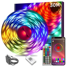 200FT 100FT 50FT LED Strip Lights with APP and Remote Bluetooth Connection Music Sync RGB Timer lights for Bedroom and Living Room Home Decorations for Party and Games Amazing Vibes:_100 FT