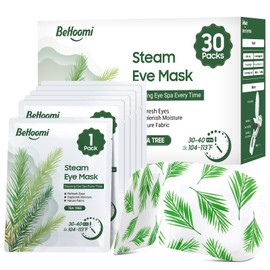 BeHoomi Steam Eye Mask, Heated Eye Mask Warm Compress for Eyes, Disposable Self Heating Moist Heat Eye Masks, Sleep Mask for for Home Office Travel, Stocking Stuffers (Tea Tree, 30 Packs)