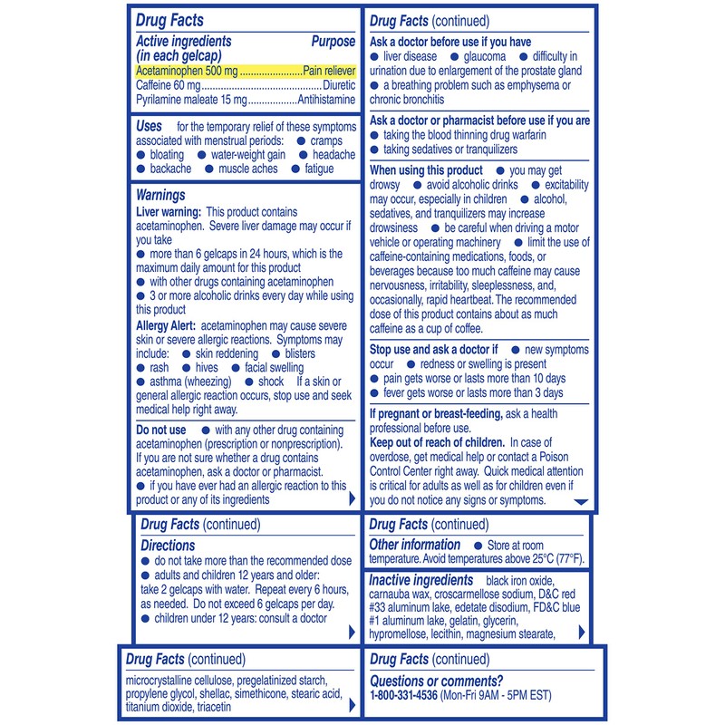 Midol Menstural Complete, Gelcaps, 24 ct