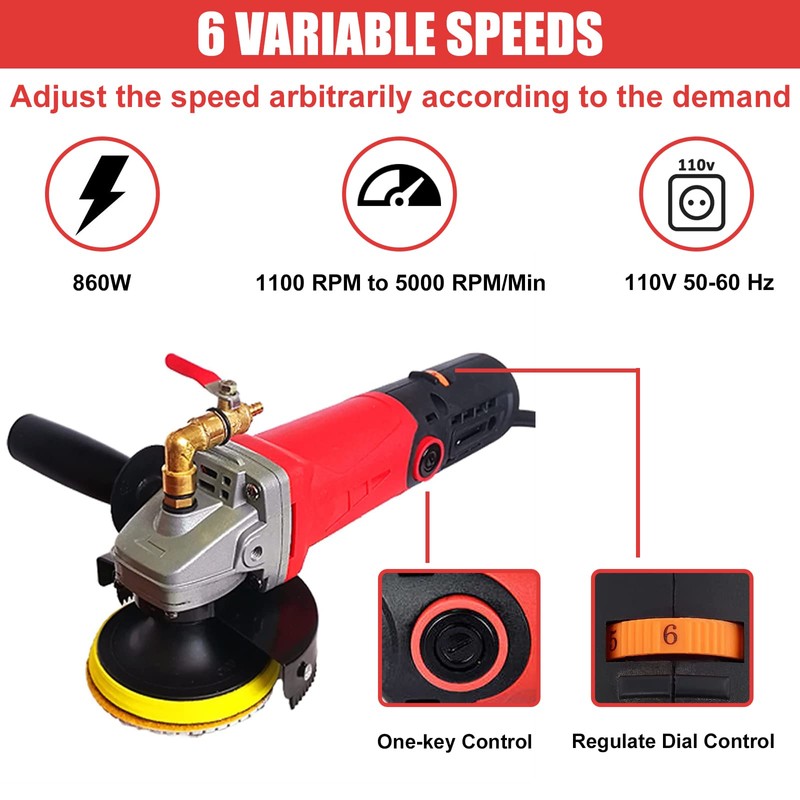 Ganggend Wet Polisher with 4'' Diamond Polishing Pad Tools Kit,