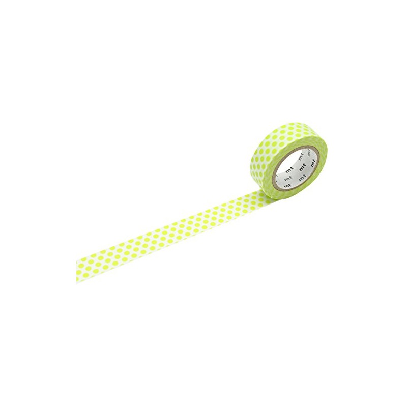mt Masking Tape 1P"Dot Lime" Washi Masking Tape - Lime