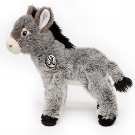 Uni-Toys Nelly Donkey Grey Standing 30 cm Grey Donkey Plush Toy Cuddly Toy