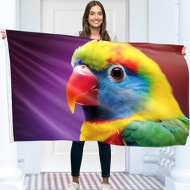 Bird Flag - Large Funny Flag - Double-Sided Print - 110D Polyester - Double Stitching - 2 Brass Eyelets Large 90 x 150 cm (5 x 3 Feet)