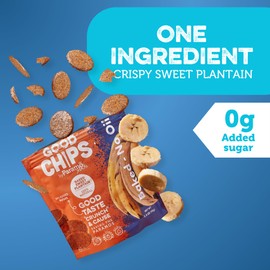 Baked Sweet Plantain Crisps by GOOD CHIPS! Crispy, Crunchy, Oil-Free, Healthy Maduritos - 1.4 oz bags - Pack of 12