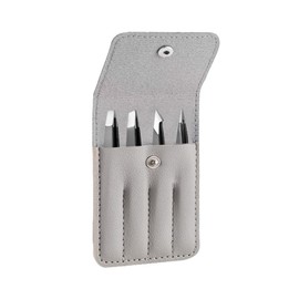 Precision Tweezers, Tweezers, Angle, Unisex, Eyebrow Tweezers, Nose, Beard, Ears, Precision Tweezers, Stainless Steel, Storage Case Included, Non-Stress Removal