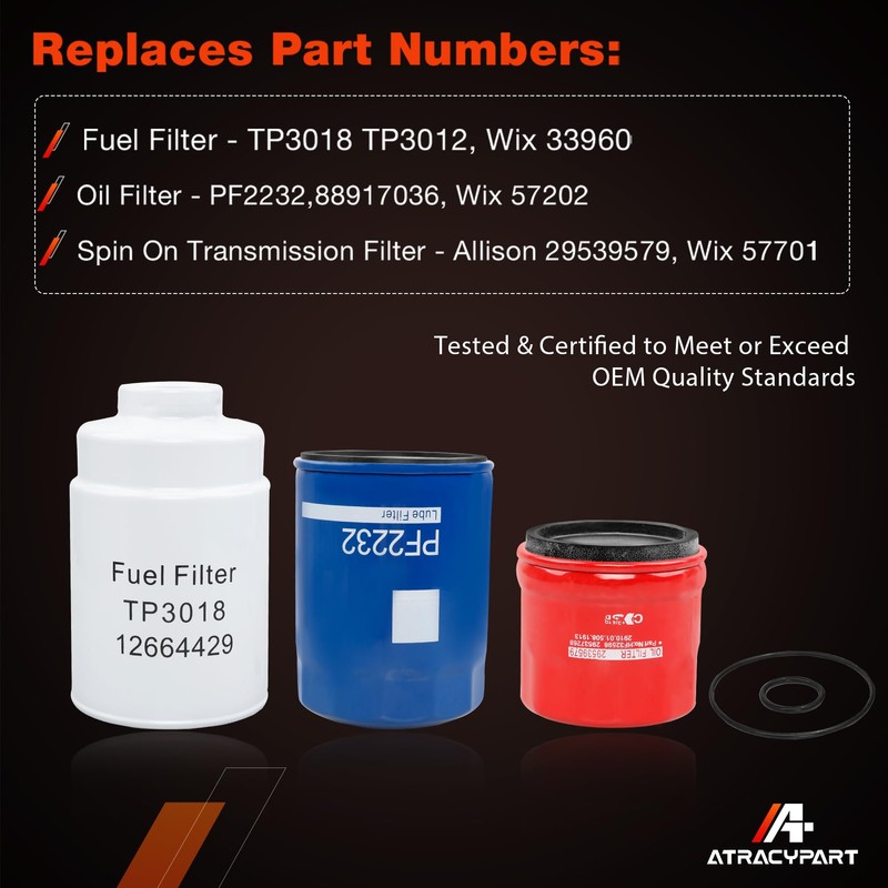 Diesel 6.6L Duramax Filter Kit Compatible with 2001-2016 Chevy Silverado/GMC