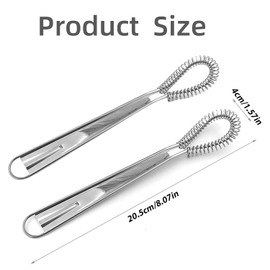 MEZOKUCEL 2 Pcs Mini Spring Coil Whisk, Hand Held Sauce Stirrer, Stainless Steel Hand Whisk Blender Milk Frother Foamer, Coffee Mixer Honey Cream Whisk Kitchen Gadget