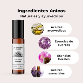 Aceite Esencial de Aromaterapia para Migrana, Migraine Relief, Cabeza, Dormir y Masaje - Lavanda y Menta - Aroma Natural y Relajante - Esencias Flor E