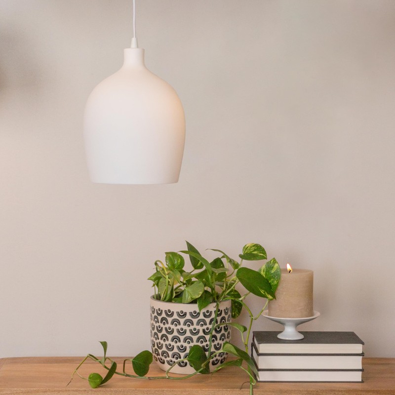 Robert Stevenson Lighting Ceramic Bell-Shaped Pendant Light, Large