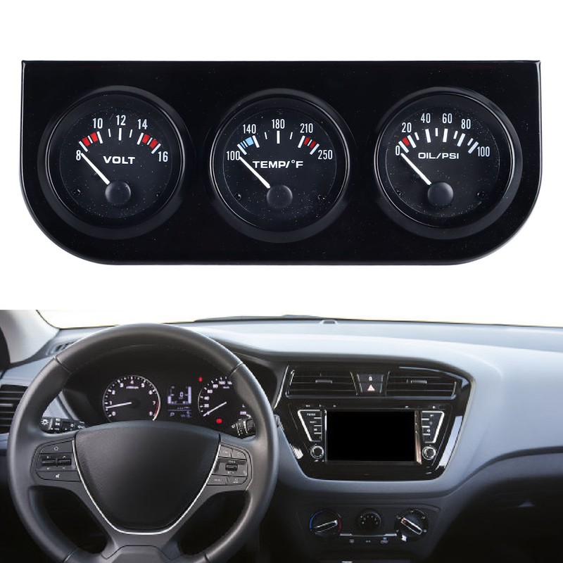 3 in 1 Car Triple Gauge Kit Multifunctional Mechanical Voltmeter