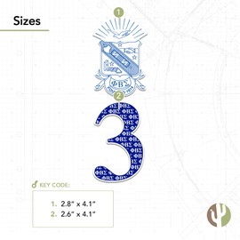 Desert Cactus Phi Beta Sigma Sticker PBS GOMAB Divine 9 Cross Over Line Number 4 Inch Set Decal Laptop Water Bottle Car 13x11 Sheet (4in Line #3)