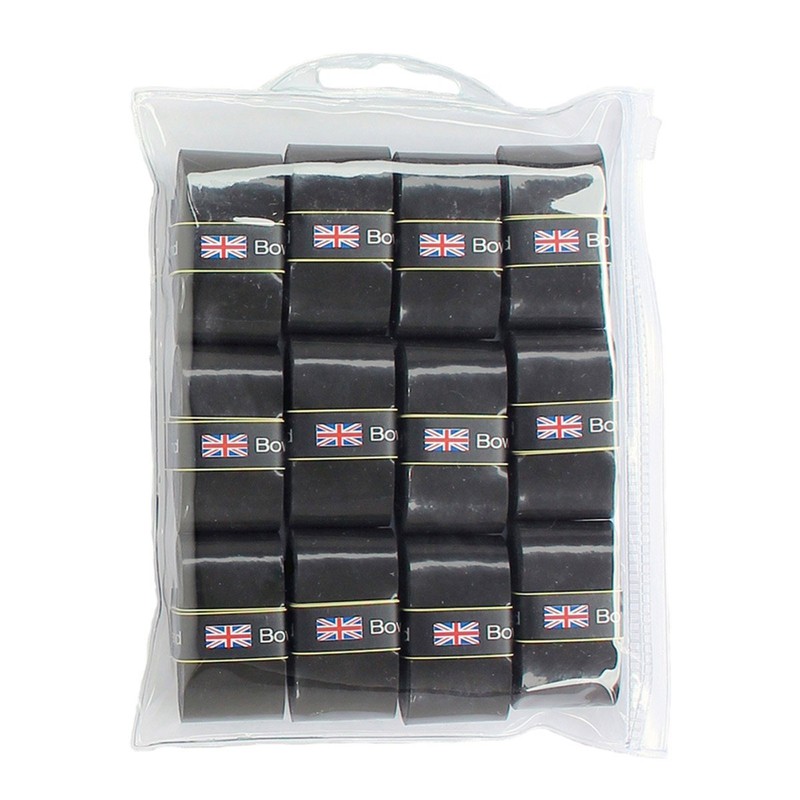 BOWBRAND BOW012-BK BOW012-BK Overgrip Tape, 12 Rolls, Wet Type, Black