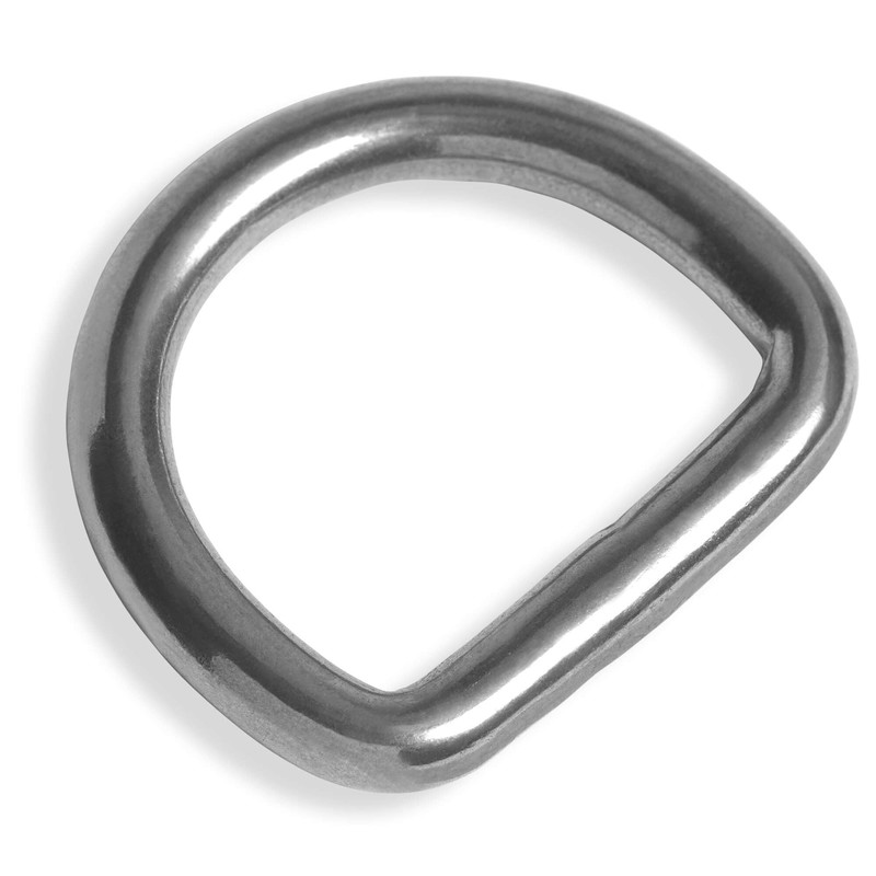 HEAVYTOOL D-Rings 40 mm x 6 mm Welded Stainless Steel