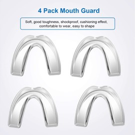 4 Pack Kids Mouth Guard for Grinding Teeth & Clenching, Eliminates TMJ, Stops Bruxism, Athletic Night & Sport Guard (Kid Size)