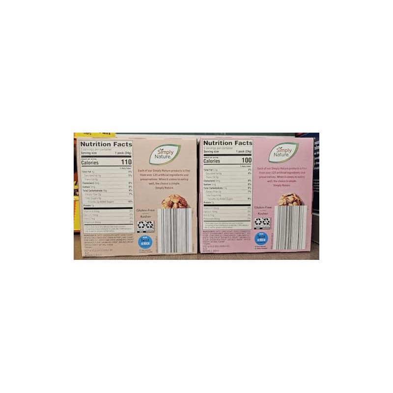 Simply Nature Gluten-Free Kosher NON-GMO Organic Chocolate Chip & Strawberry