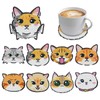 Shcsdr 8 Pcs Cats Diamond Art Painting Coasters Kits with