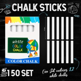 Yeaqee 1800 Pcs 3 Inch Mini White Chalk Bulk for Kids White Sidewalk Chalkboard Chalk for Outdoor Chalk Party Dustproof Chalk Boxes for Preschool Kindergarten Classroom Back to School Supplies