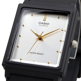 Casio Analog Wristwatch, Urethane Strap, Rectangular Face, Men's Overseas Model, Silver, Simple