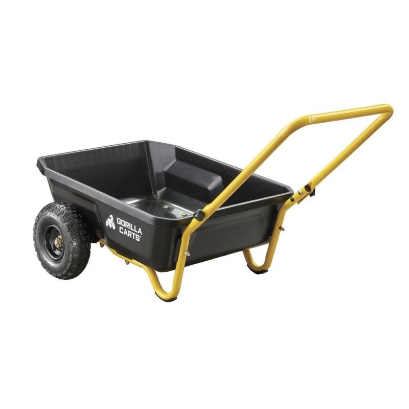 Gorilla 300 Lb Black Poly Utility Cart Large Bed Push