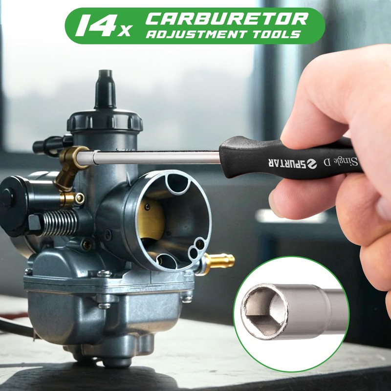 Spurtar 14 PCS Carburetor Adjustment Tool Carburetor Cleaning Kit for