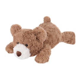 Apricot Lamb Sleeping Bear Plush Stuffed Animals for Kids, Soft Cute Plush Toys for Baby Girl and Boy, Fluffy Lying Bear Brown 11.9 Inches