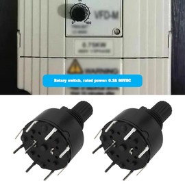 VGOL Pack of 4 16 mm 1 Pole 5 Position Rotary Switch with Washer and Nut Plastic Round Axis Tape Switch Handle Length 15 mm Black RS16