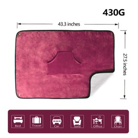 SJC Wheelchair Blanket,Lightweight Lap Blanket with Pocket for Elderly,Warm Flannel Knee Blanket for Sofa,Office,43 * 27.5 inches(Purple)