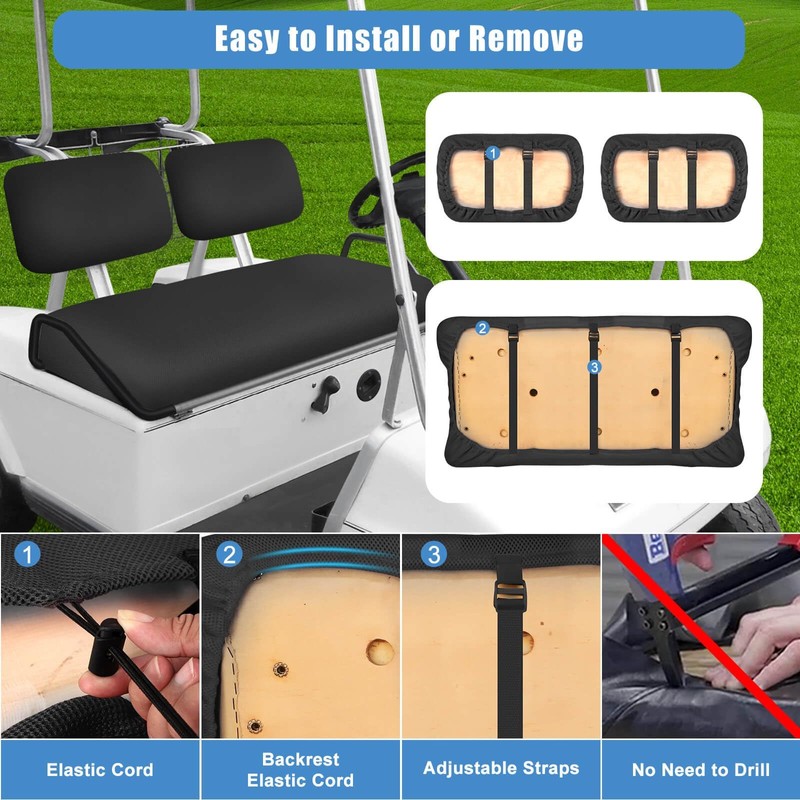 Golf Cart Seat Covers Set for Yamaha G22 G19 G16