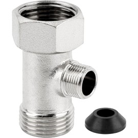 Bidet T Adapter, 3-Way Toilet Faucet Splitter with Leak-Proof Gasket – 7/8"x7/8"x3/8" Tee Connector for Bidet Attachment, Shower Head & RV Diverter Valve, Easy Install No Tools Needed (‎Silver)