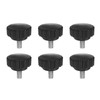 HARFINGTON 6pcs Knurled Clamping Knobs Thumb Screws M6 x 12mm