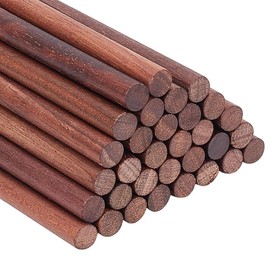 OLYCRAFT 30 Pcs Walnut Dowel Rods 15cm Long Walnut Wood Sticks 8mm Unfinished Round Sticks Wooden Carving Blocks for Building Model Material DIY Craft Supplies - Coconut Brown