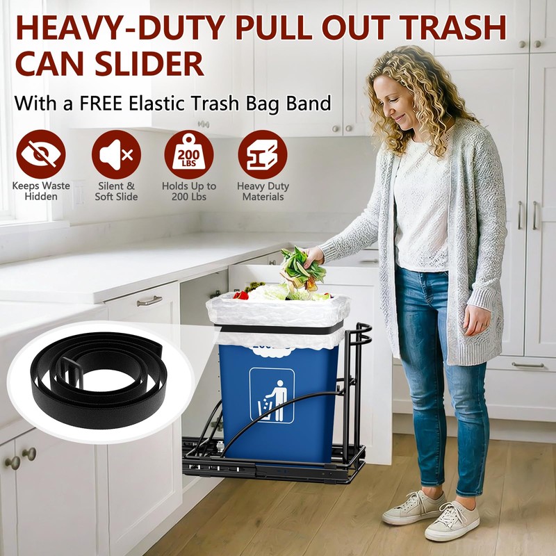 ANASTA Under Sink Trash Can Pull Out Trash Hidden for