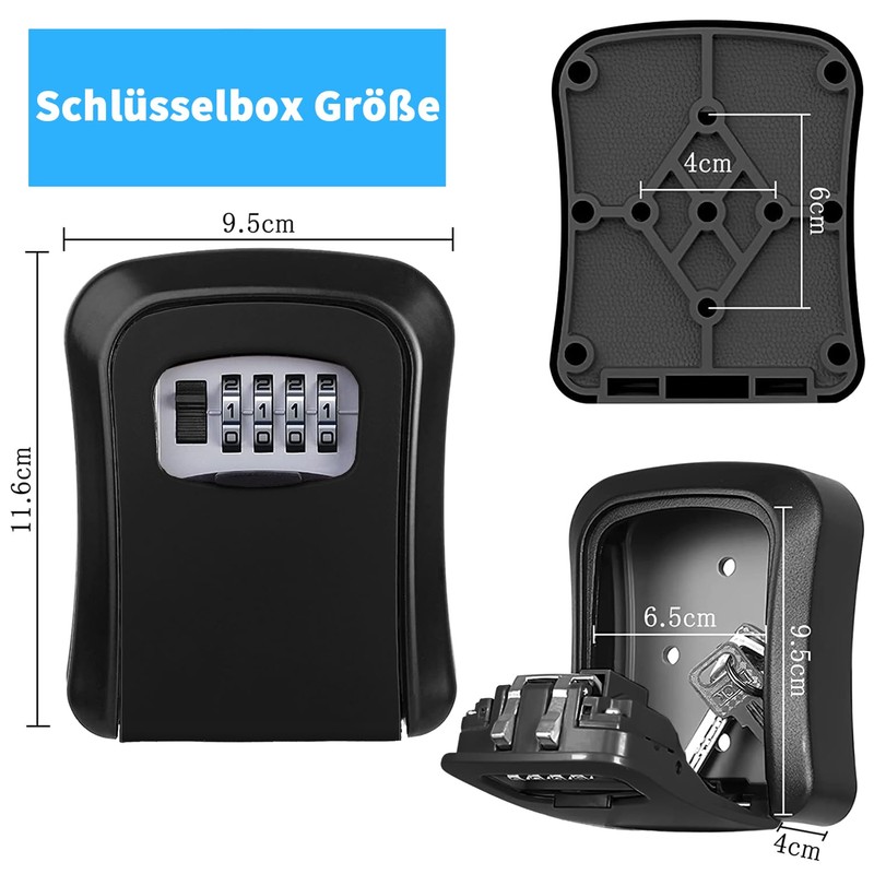 Key Safe with Number Code, Key Safe Outdoor, Key Cabinet
