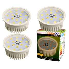 Trango 3 pack LED module Illuminant 10TGMO15 I 3000K warm white Ultra flat only 30mm installation depth for replacement Recessed spotlights I Recessed luminaires I ceiling spotlights with GU10 I MR16 illuminant