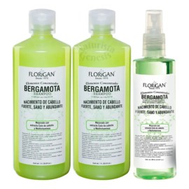 Shampoo Bergamota 1lt. Kit 2 Pzs Más Tónico Capilar Florigan