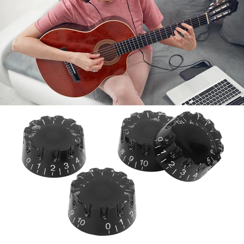 4 Pieces Guitar Knob, Plastic Guitar Quick Dial Knobs, 24