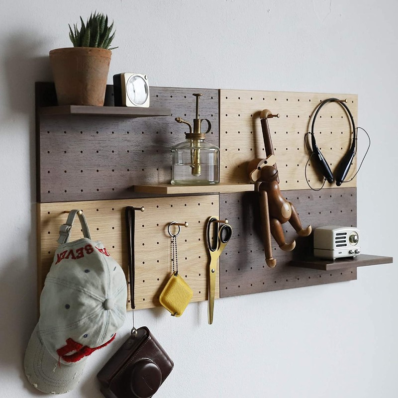 XAOHOME Wooden Pegboard, Sturdy Peg Board for Walls Modular Grid