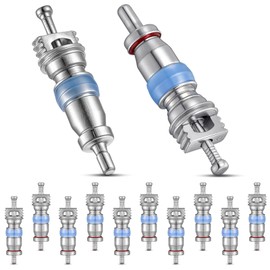 Tujoe 50 Pcs Valve Core Compatible with R410 R32 R22, High Pressure Valve Core Kit with Seal, HVAC Replacement Part Ideal for Refrigeration Systems and Air Conditioning Refrigeration Systems