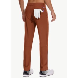 JWM Men's Golf Dress Pant Stretch - 32" Work Business Casual Comfy Trousers Slacks Quick Dry Lightweight with 5 Pockets Dark Red