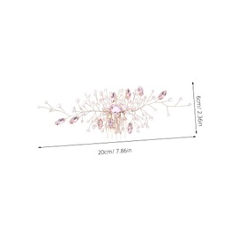 TOVINANNA Handmade Pink Rhinestone Bridal Hair Comb Clip Base Hair Side Comb for Brides Bridesmaids Flower Elegant Crystal Wedding Accessories with Dazzling Sparkle