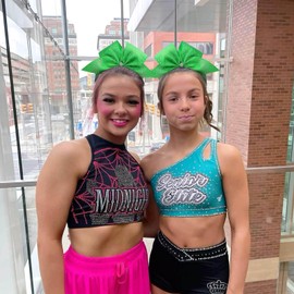 Oaoleer 12PCS Glitter Cheer Hair Bows for Cheerleading, 7inch Large Jumbo Cheer Bow with Ponytail Holder for Teen Girls Softball Cheerleader (Green)