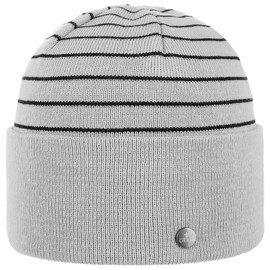 LIERYS Organic Cotton Turn-Up Hat - Beanie Hat - Knitted Look - Sustainable Cotton Hat - Unisex - Autumn/Winter, gray