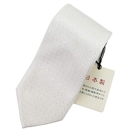 FORMAL Formal Necktie, Made in Japan, 100% Silk, Ceremonial Occasions, White, white-3 petite