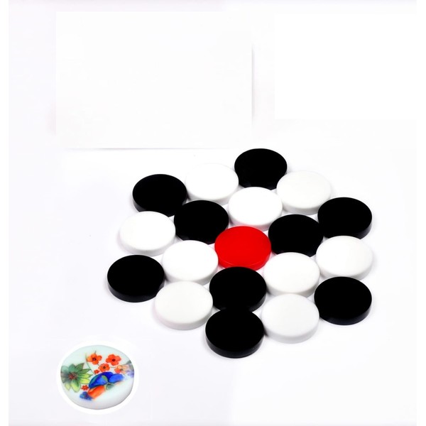 6MM Acrylic Carrom Coins Board Game with Free Printed Striker