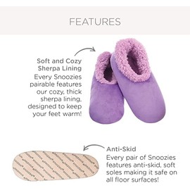 Snoozies Pink Wild Leopard Ballerina Slippers for Women Indoor, Sherpa-Lined Fluffy Slipper Socks Non-Skid (Pink, Medium)