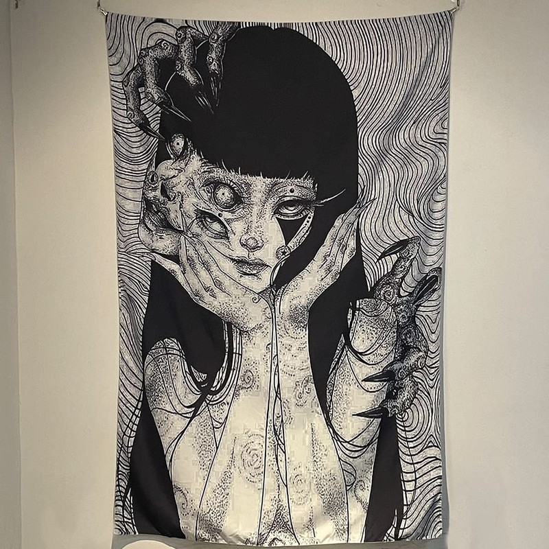 EWRITN Canvas Anime Tomie Revenge Junji Ito Tapestry, Hanging Dorm