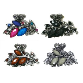 Set of 4 JCGY Metal Jaw Clips Small Hair Claw Clips U86420-1521-4d4multiBlackBrntaupe