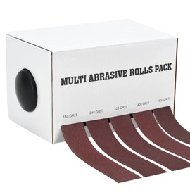 Emery Cloth Roll, Abrasive Sandpaper Roll with Dispenser, Sandpaper Assortment for Wood Furniture Metal Automotive (6Meters) (5roll-6M)