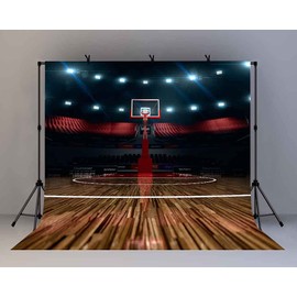 LYLYCTY 10x10ft Indoor Sports High - end Basketball Court Photography Background for Birthday Party Decor Banner Photo Booth Studio Props BJLY100